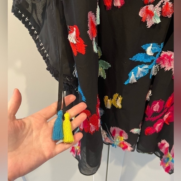 Tanya Taylor Gabriella Silk Georgette Boho Tassel Mini Dress. Size 2. Gorgeous! - Picture 12 of 16